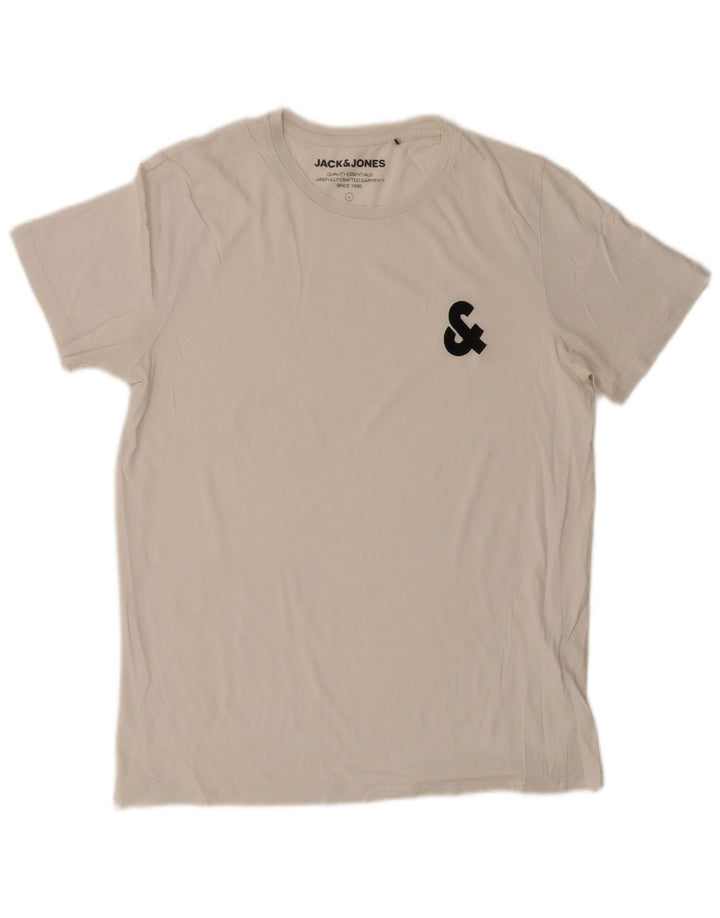 Jack & Jones Herre grafisk T-shirt Top Stor hvid bomuld