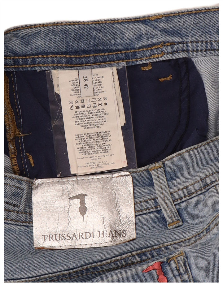 TRUSSARDI lige jeans til kvinder W28 L30 blå polyester