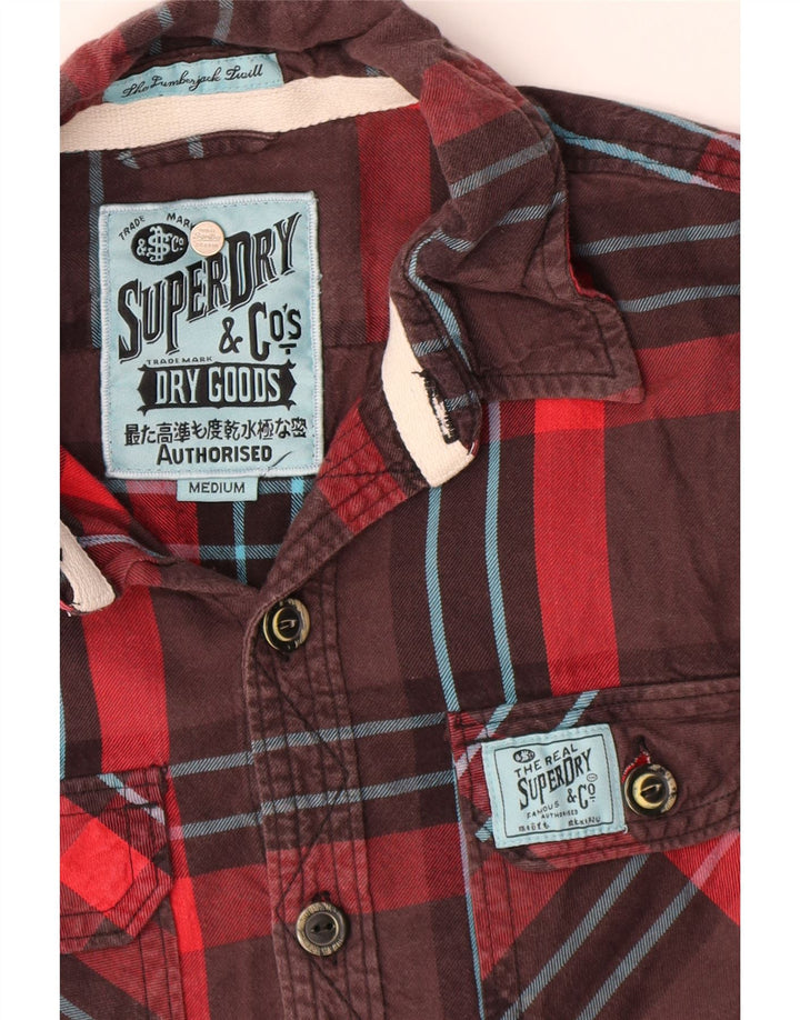 Superdry Flanelskjorte til mænd, medium brun ternet bomuld