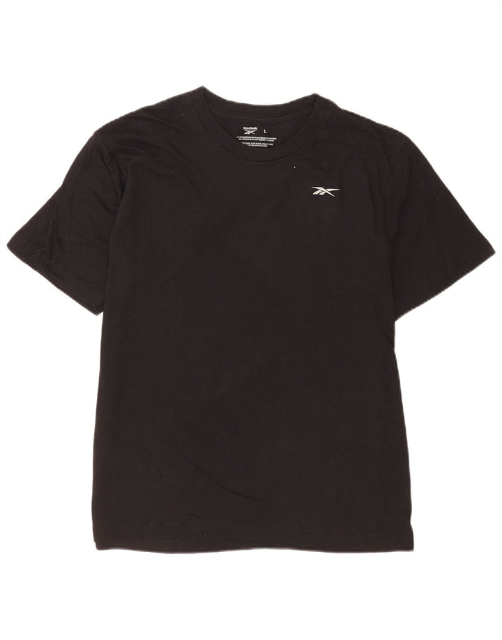Reebok Herre T-Shirt Top Stor Sort Bomuld