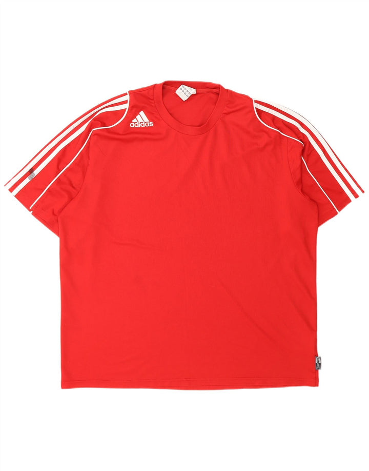 ADIDAS Herre Climalite Grafisk T-Shirt Top XL Rød Polyester