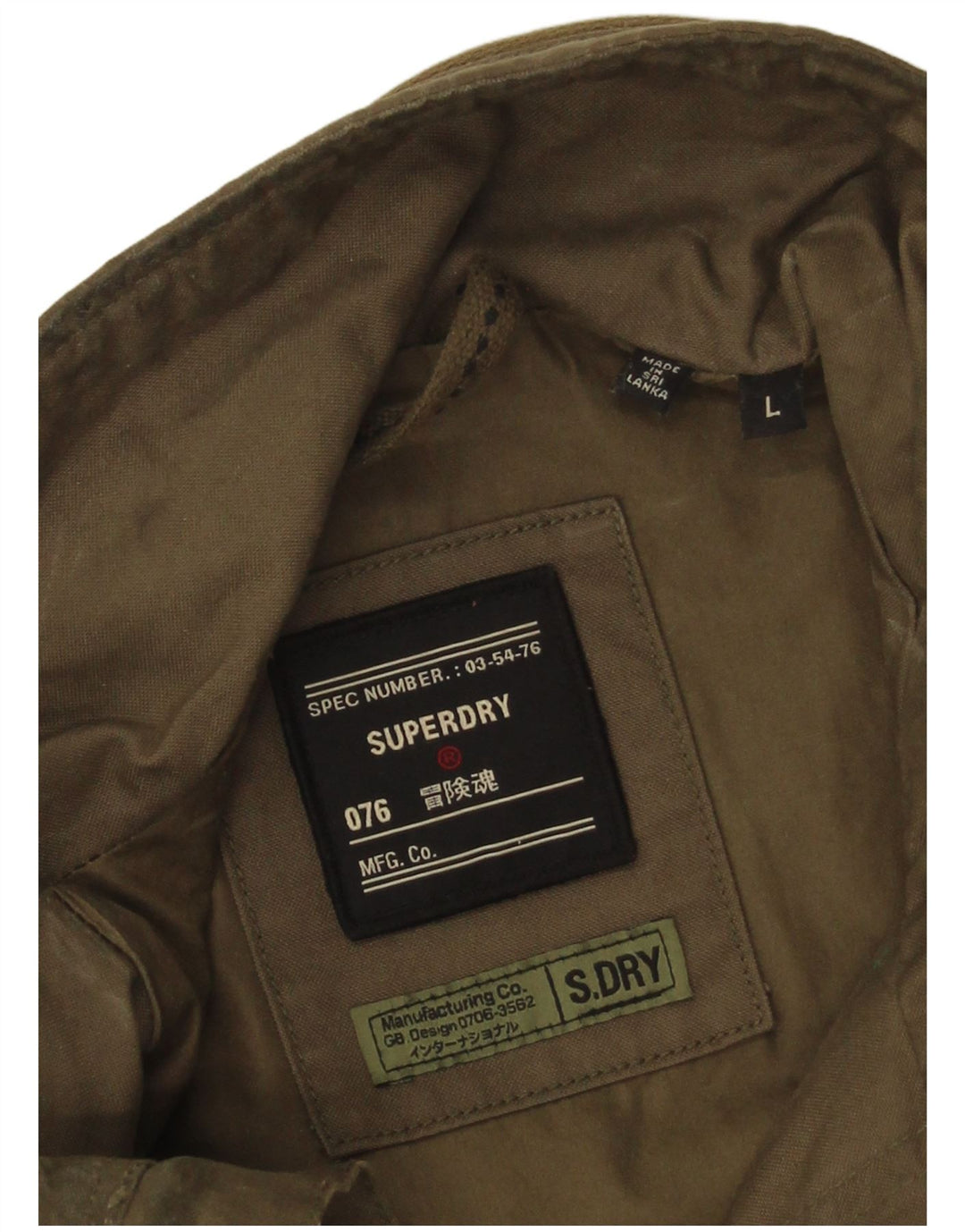 Superdry Herre Military Jacket UK 40 Stor Khaki Bomuld