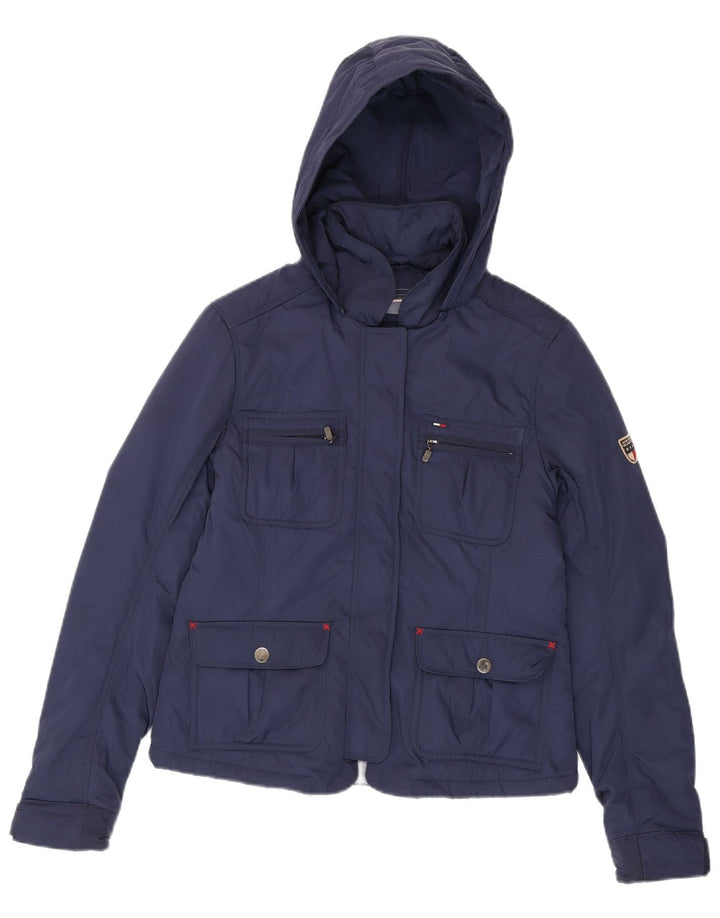 Tommy Hilfiger Dame Hooded Utility Jacket UK 12 Medium Navy Blue