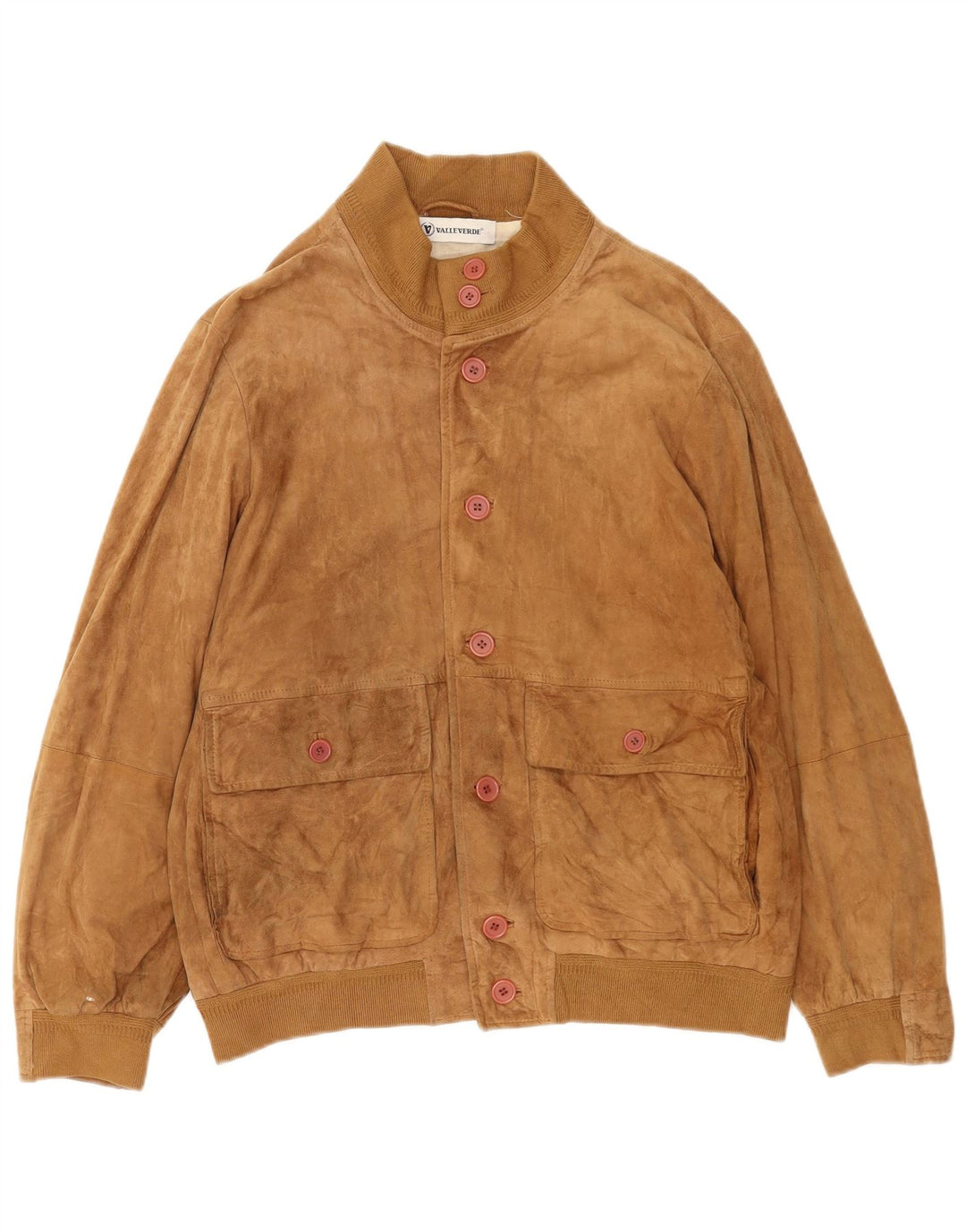 Valle Verde Herre Ruskind Bomber Jacket IT 50 Stor Brun Læder