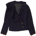 Vintage Dame 2 Button Blazer Jacket UK 10 Small Navy Blue