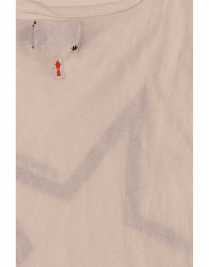 Converse Grafisk T-shirt top til kvinder UK 14 Stor hvid bomuld