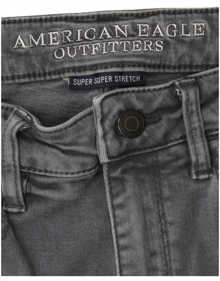 AMERICAN EAGLE OUTFITTERS Dame Skinny Jeans UK 10 Small W28 L29 Grå