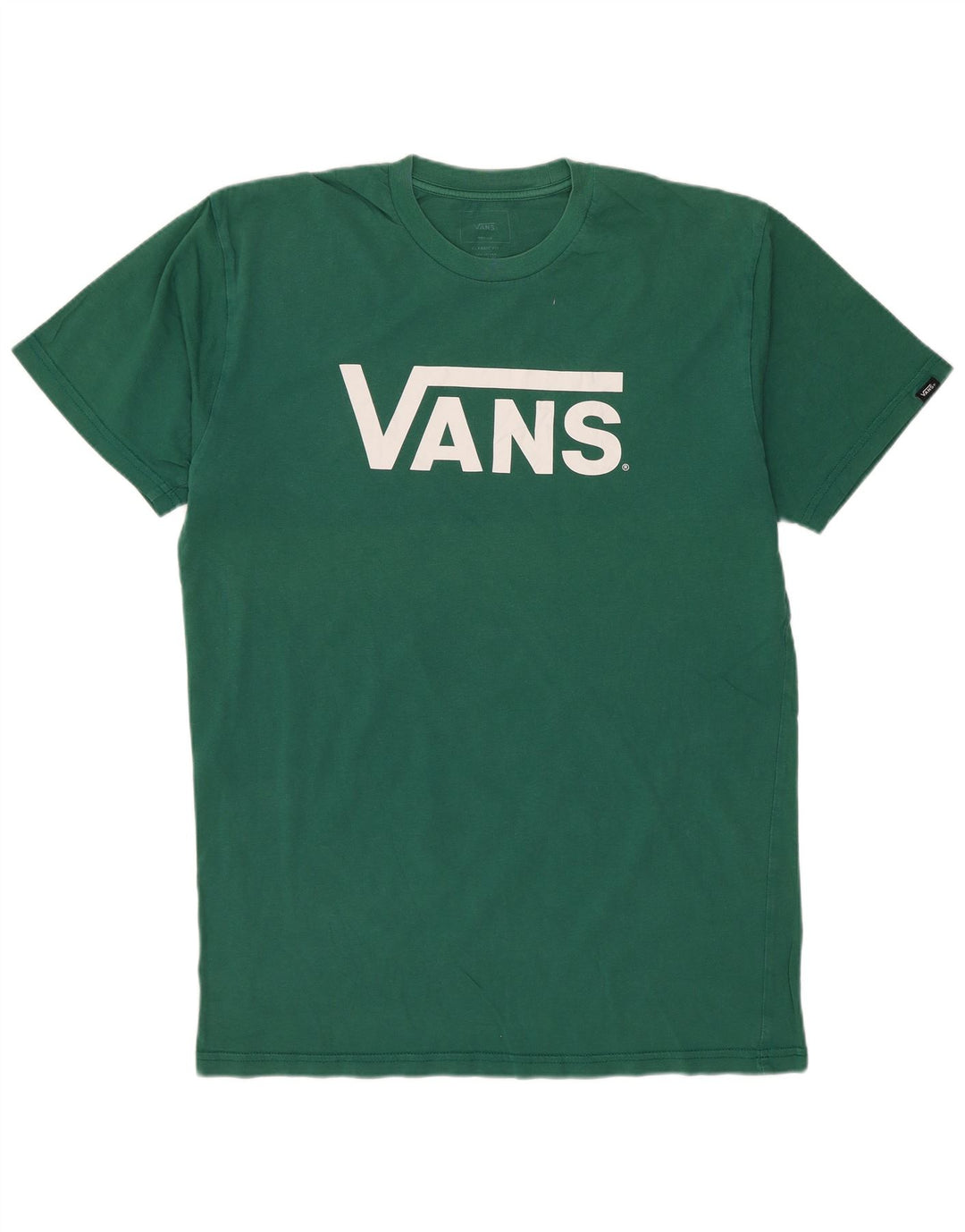 VANS Herre Classic Fit Grafisk T-Shirt Top Medium Grøn Bomuld
