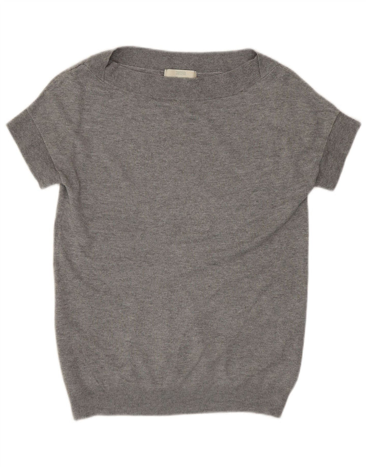 MARKS & SPENCER Womens Boat Neck Jumper Sweater UK 12 Medium  Grey