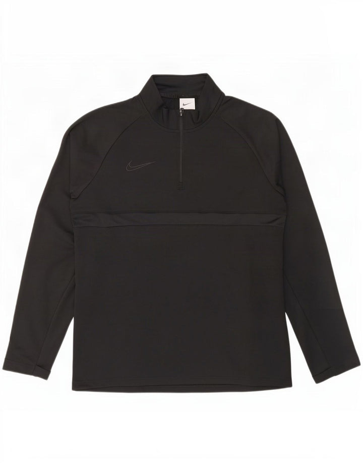 Nike Herre Dri Fit Pullover med lynlås-hals Træningsdragt Top Medium Sort Polyester