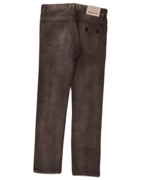 Stone Island Boys Slim Jeans 7-8 år W24 L25 Grå Bomuld
