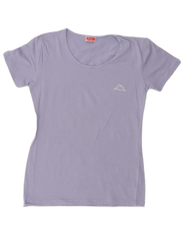 KAPPA Womens T-Shirt Top UK 12 Medium Purple Cotton