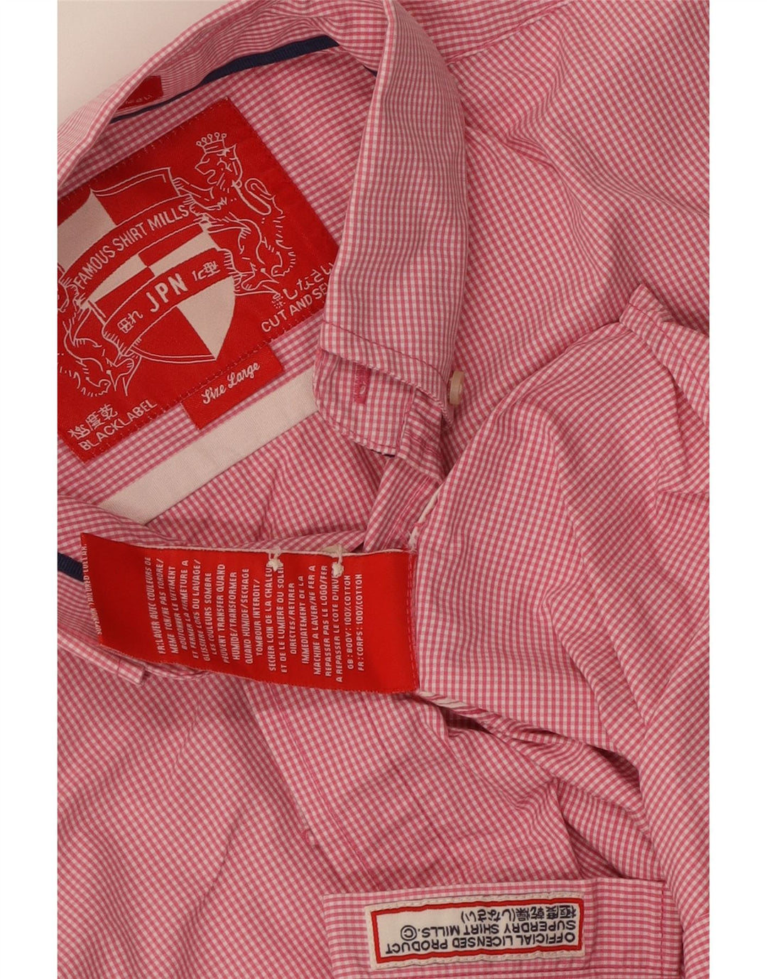 Superdry Kortærmet Herreskjorte Stor Pink Ternet Bomuld