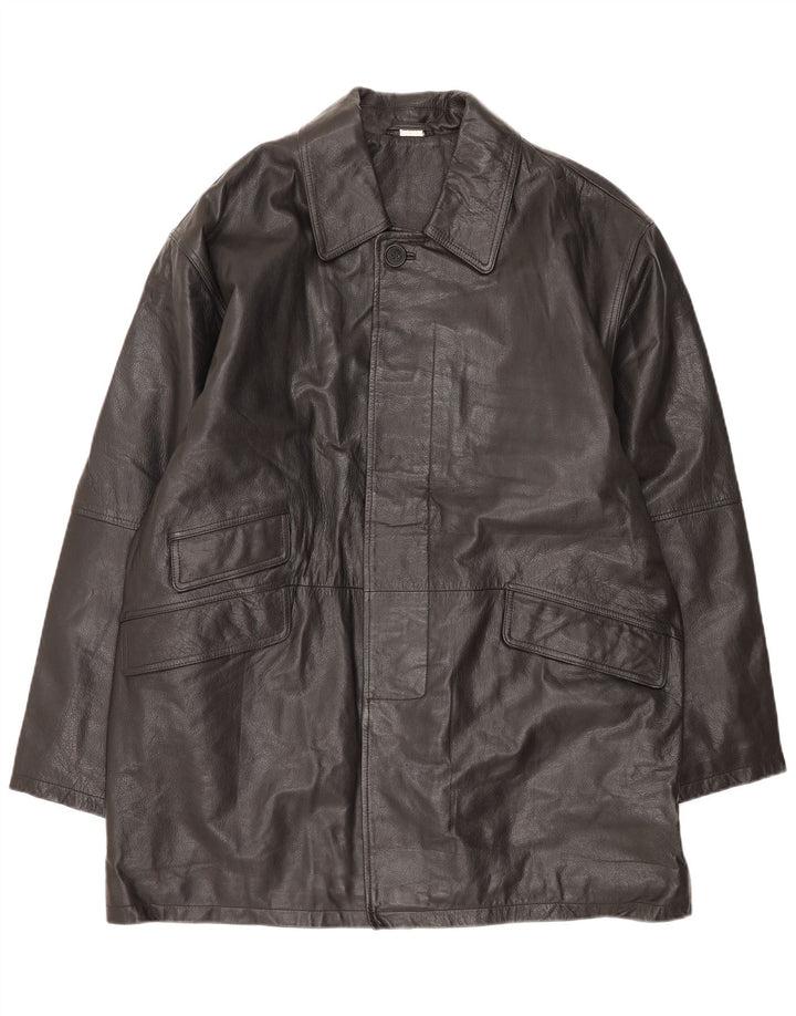 Vintage herre læderfrakke UK 44/46 XL sort læder
