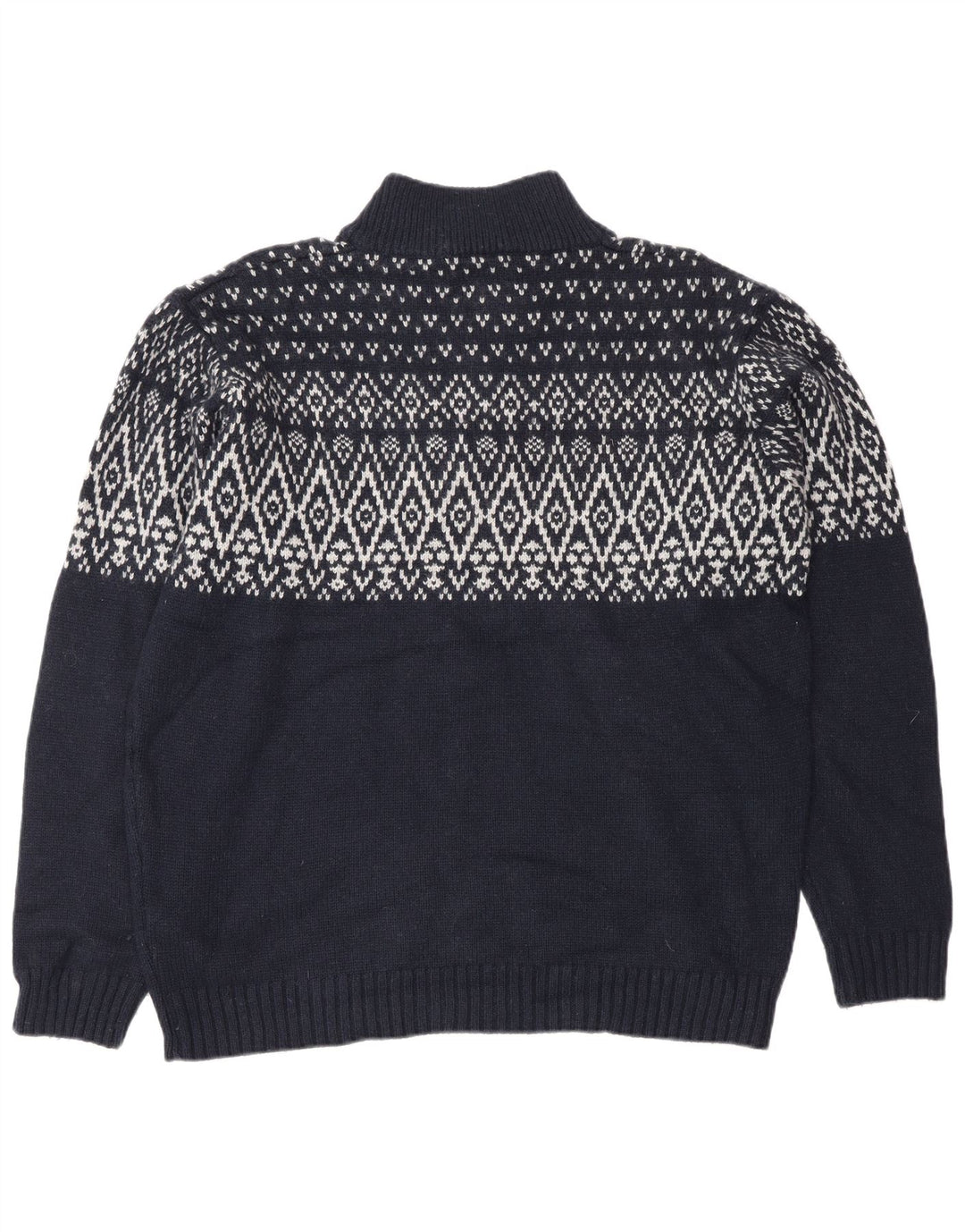 Marks & Spencer Herre Blue Harbor Zip Neck Jumper Sweater Large Navy Blue