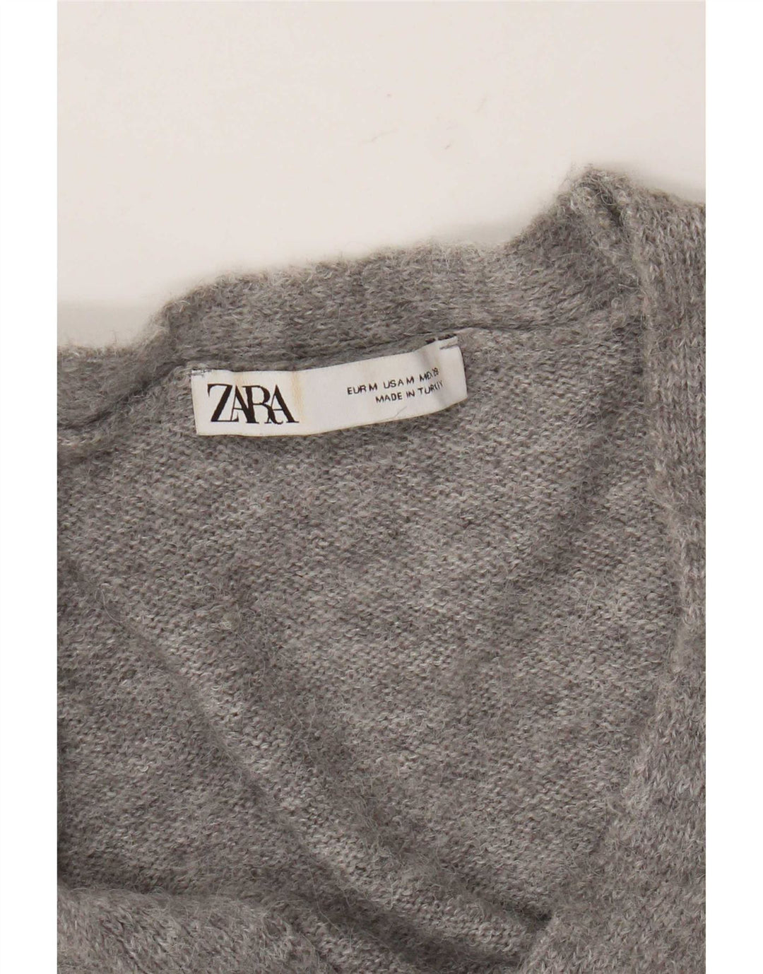 Zara Womens Crop Cardigan Sweater UK 14 Medium Grey