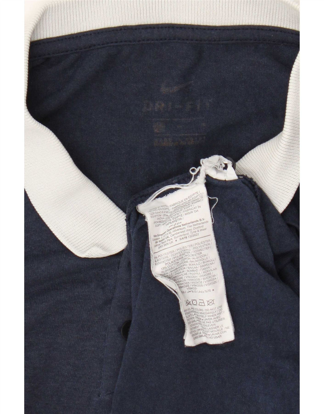 Nike Herre Dri Fit Rugby Polo Shirt Medium Navy Blue Polyester