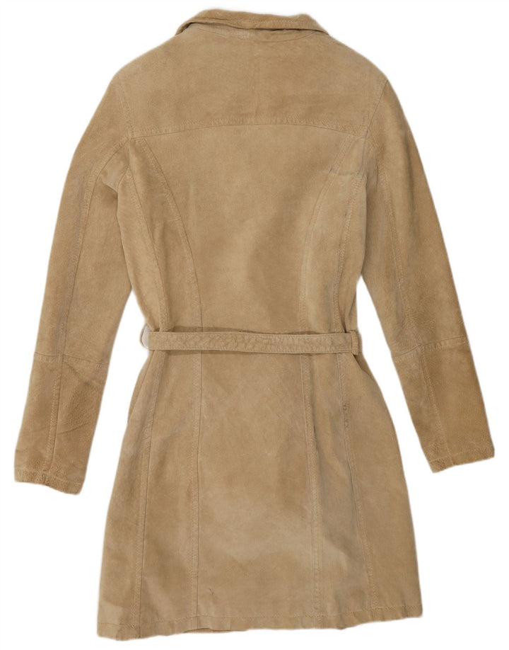 Conbipel Dame Ruskind Overfrakke IT 46 Large Khaki Læder
