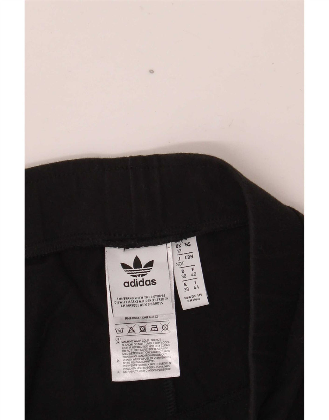 Adidas Dame Grafiske Leggings UK 12 Medium Sort Bomuld