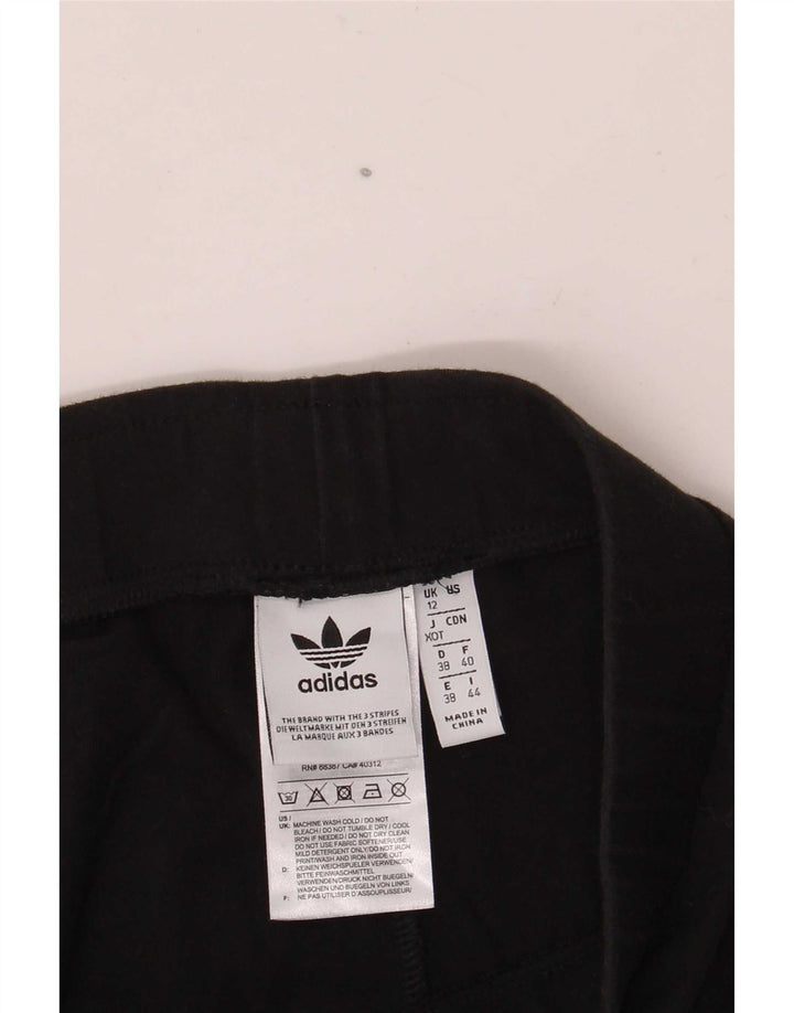 Adidas Dame Grafiske Leggings UK 12 Medium Sort Bomuld