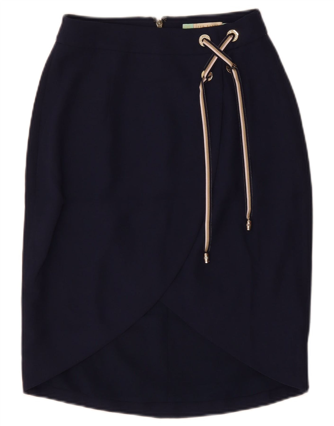 TED BAKER Dame Pencil Skirt Størrelse 0 2XS W24 Marineblå