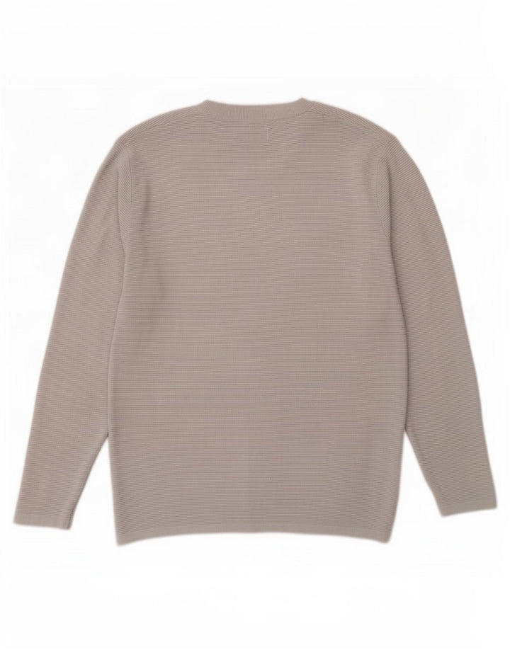 Zara Herre sweater med rund hals, mellemgrå bomuld