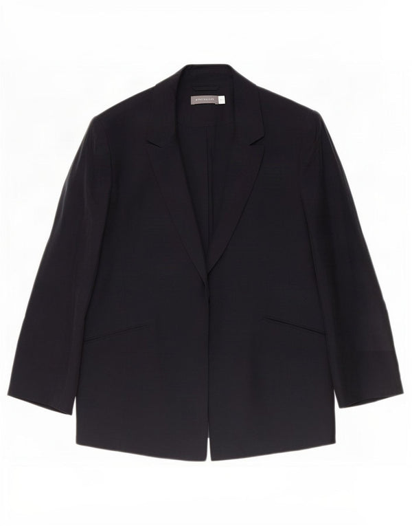 MINT VELVET Dame oversized 3/4-ærmet blazerjakke UK 10 Small Navy Blue