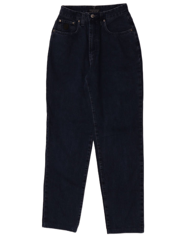 Trussardi Womens High Waist Tapered Jeans IT 43 Medium W29 L29 Navy Blue