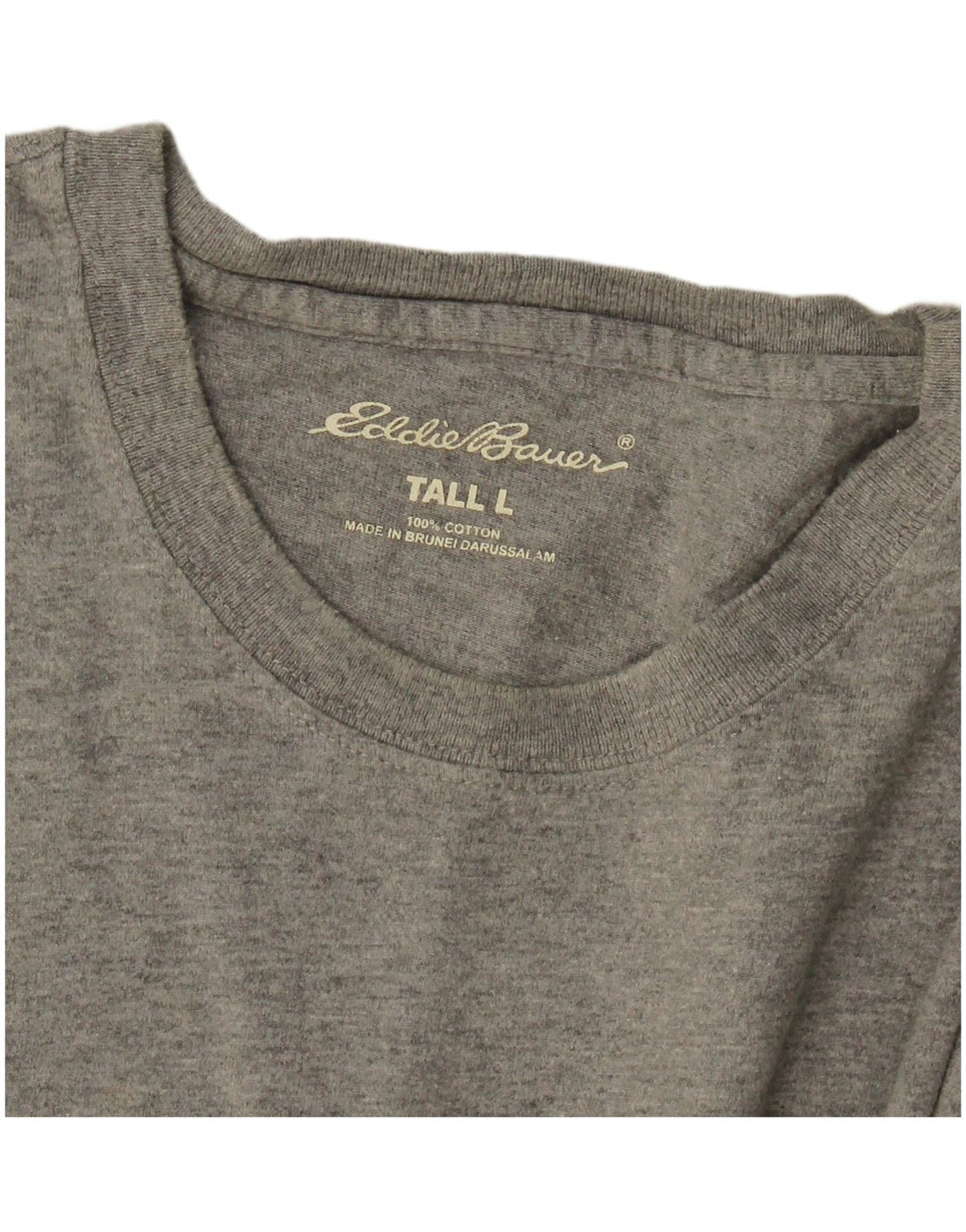 Eddie Bauer Herre høj T-shirt Top Stor Grå Bomuld