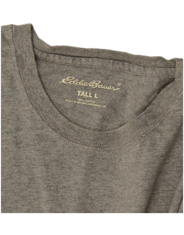 Eddie Bauer Herre høj T-shirt Top Stor Grå Bomuld