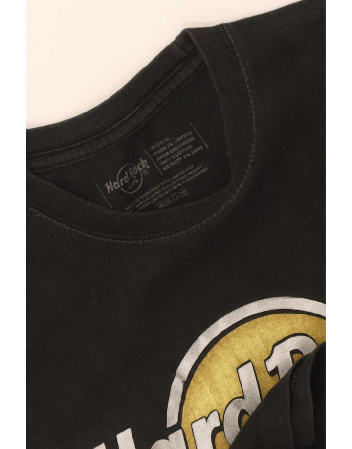 Hard Rock Cafe Herre Paris Grafisk T-Shirt Top Medium Sort Bomuld