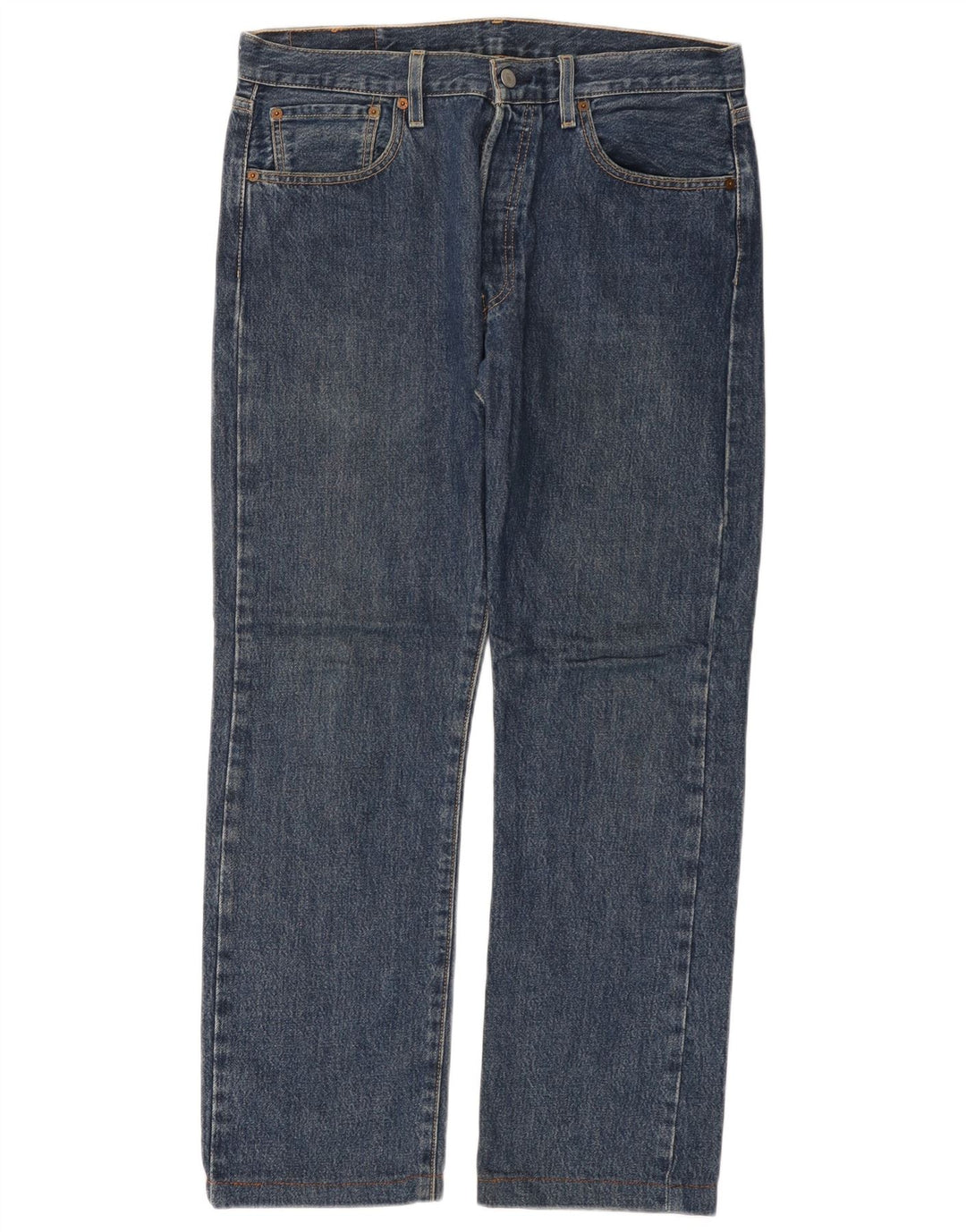 LEVI'S Herre 501 Straight Jeans W32 L29 Blå Bomuld