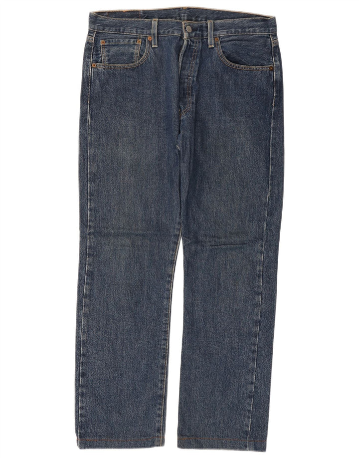 LEVI'S Herre 501 Straight Jeans W32 L29 Blå Bomuld