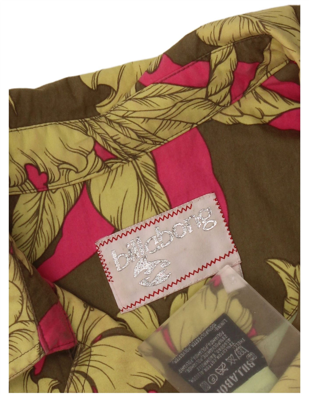 Billabong Womens Trench Coat UK 12 Medium Khaki Blomsterbomuld
