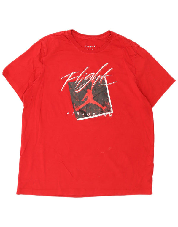 Jordan Herre grafisk T-shirt top 2XL rød bomuld