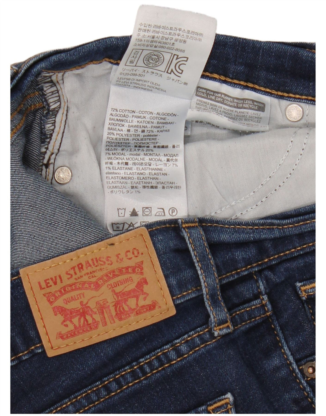 Levi's Dame 714 Straight Jeans W28 L27 Blå Bomuld
