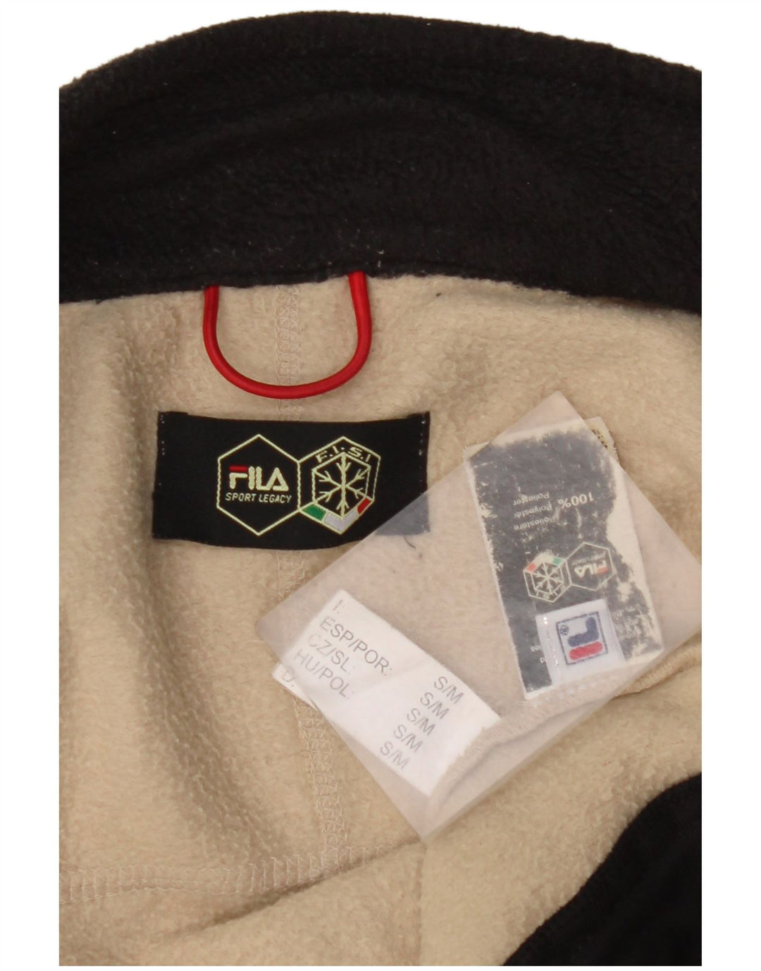 FILA Fleecejakke til mænd UK 36 Small Beige Colourblock Polyester