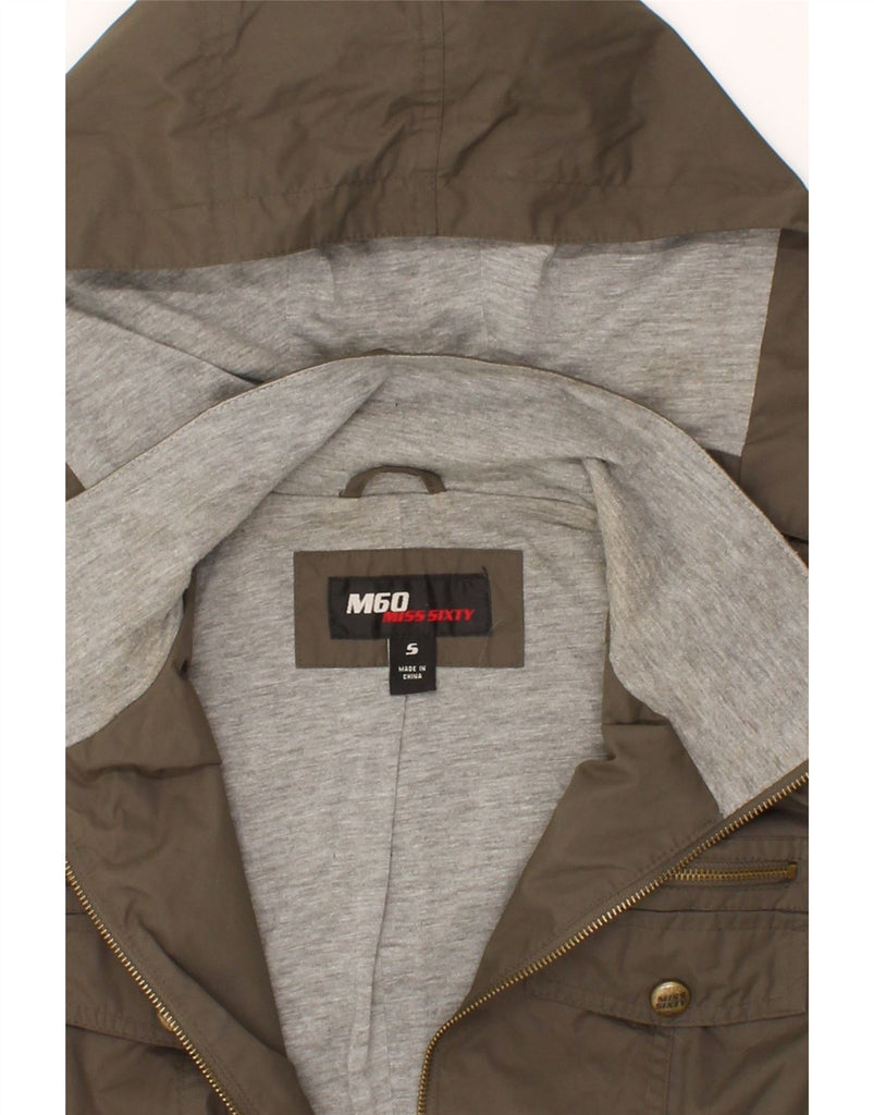 MISS SIXTY Womens Hooded Raincoat UK 10 Small Khaki Polyester Vintage Miss Sixty and Second-Hand Miss Sixty from Messina Hembry 