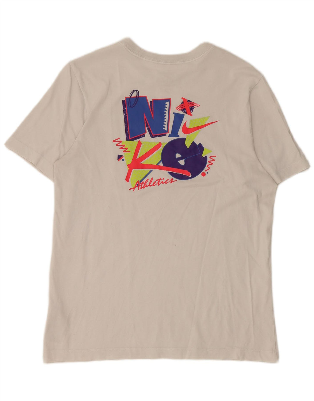 Nike Herre Dri Fit grafisk T-shirt Top Medium Hvid Bomuld