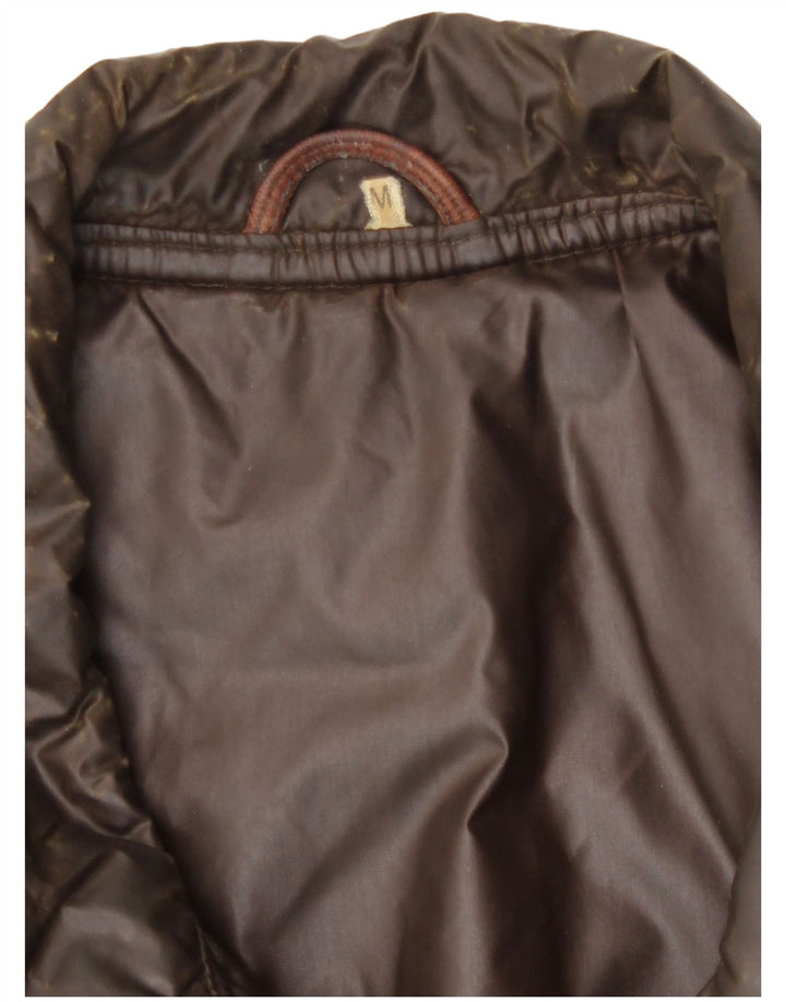 Lusso Herre Læder Gilet UK 38 Medium Brun Colourblock Læder Biker