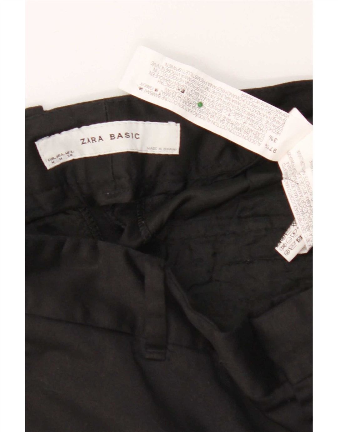 Zara Chino Shorts til kvinder Medium W28 Sort bomuld