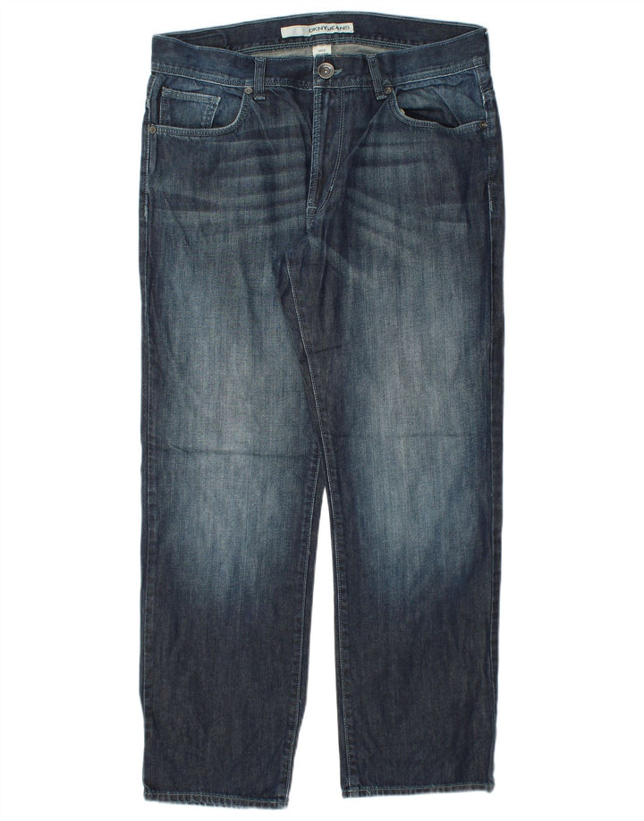 DKNY Straight Jeans til mænd W34 L30 Marineblå Bomuld
