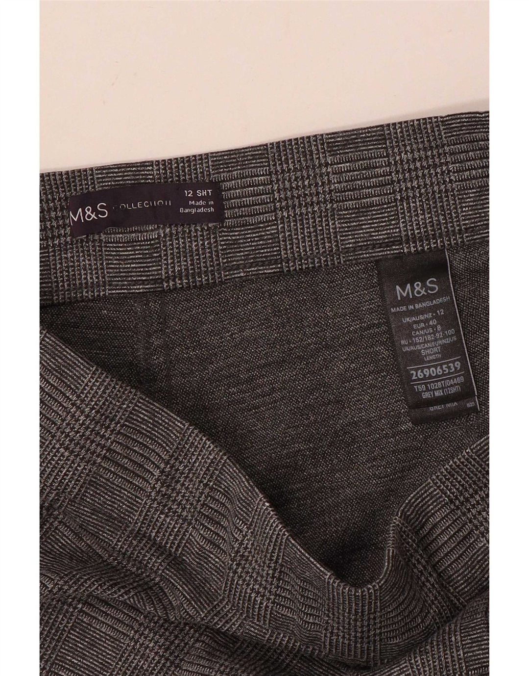 Marks & Spencer Dame Cropped Trousers UK 12 Medium W30 L25 Grå