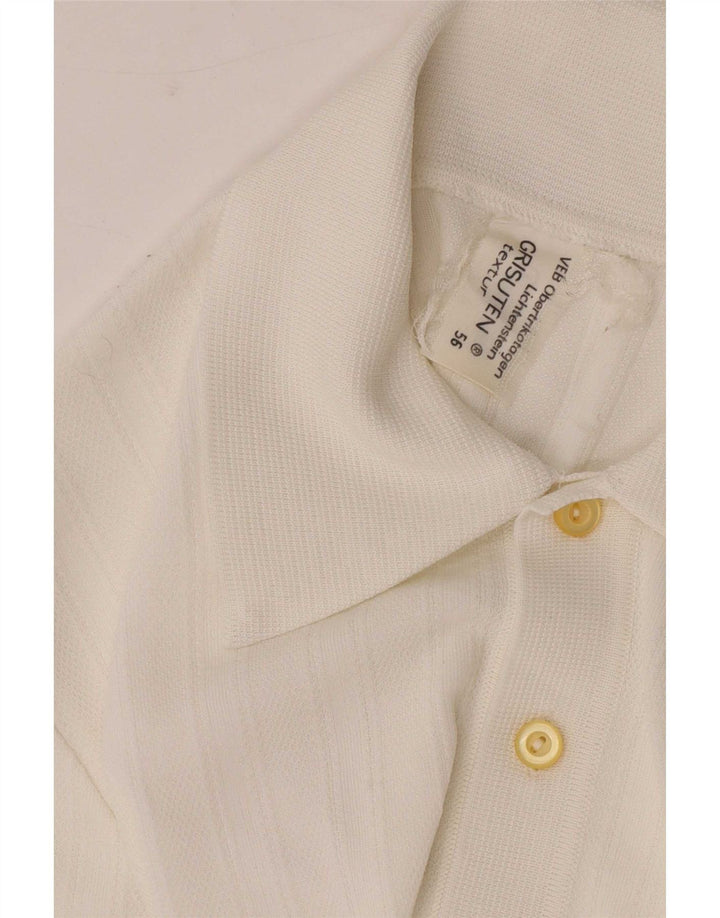 Vintage herre poloshirt Medium hvid syntetisk