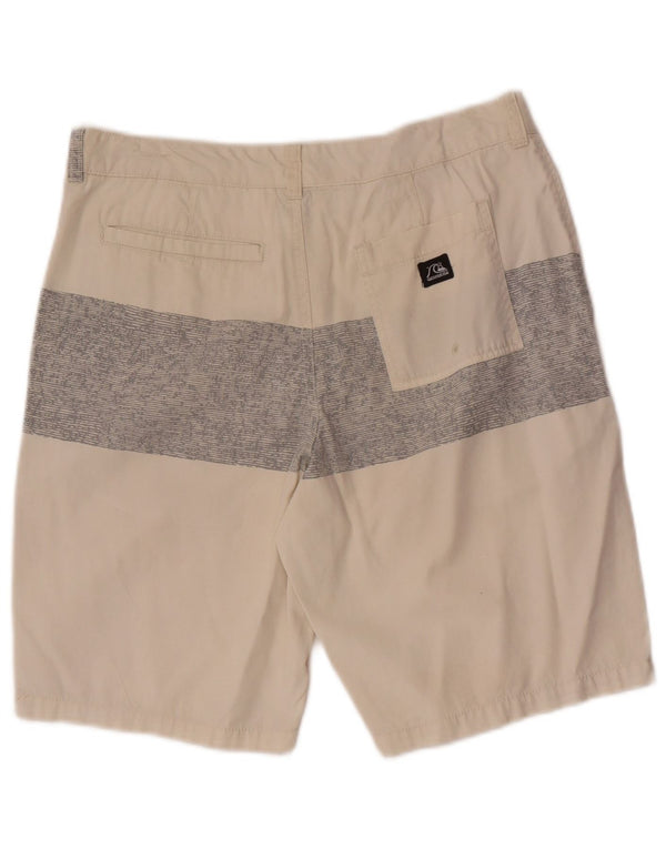 Quiksilver Chino Shorts til mænd W28 Small Beige Colourblock Bomuld