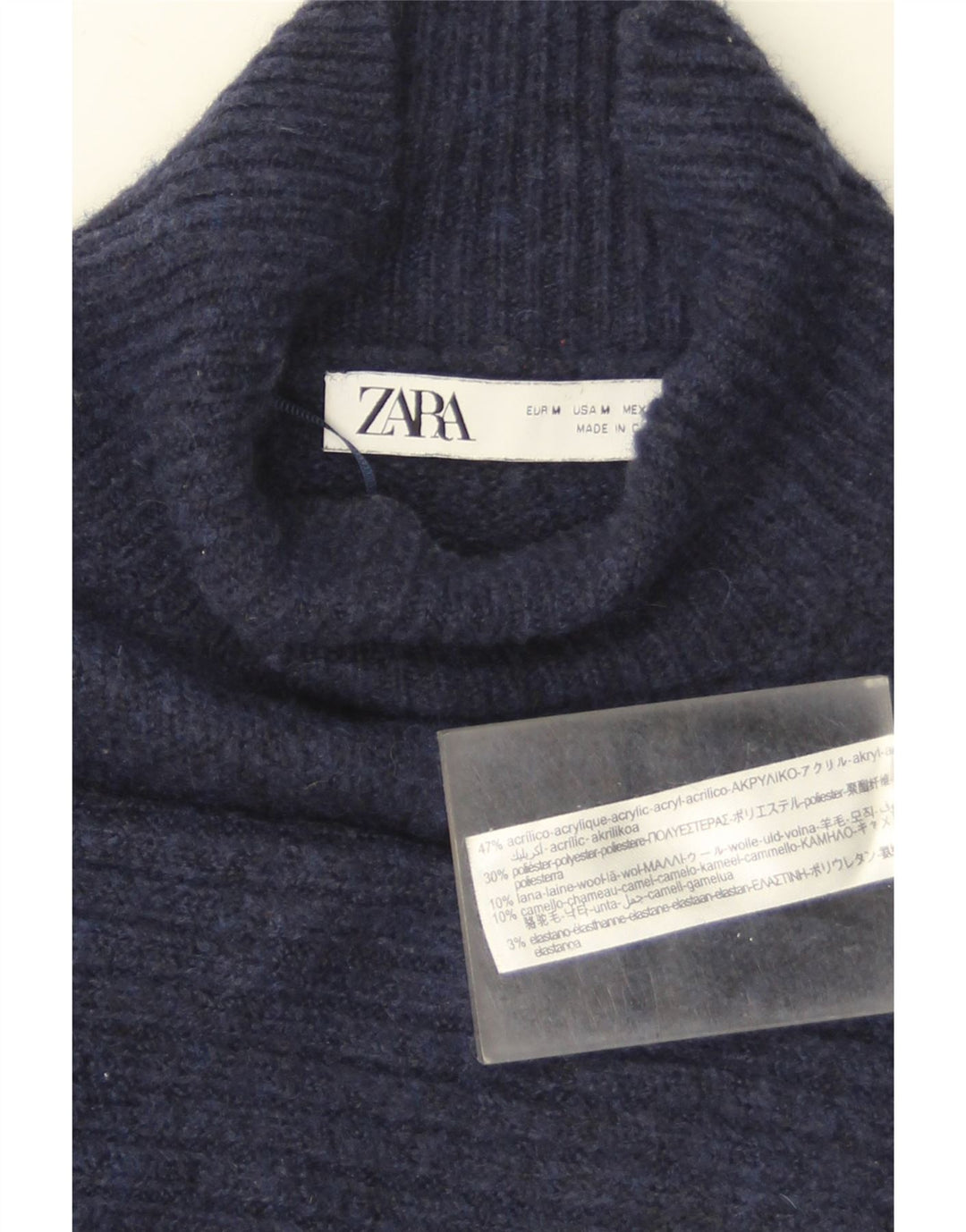 Zara Dame Jumper Dress UK 14 Medium Navy Blue Akryl