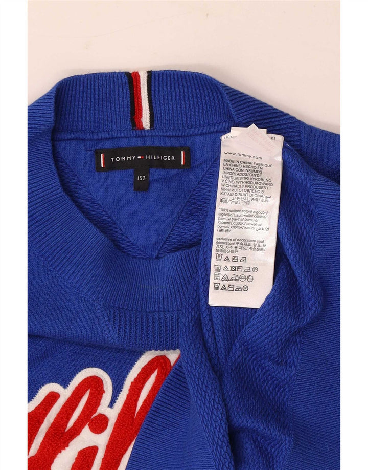 Tommy Hilfiger Boys Grafisk Sweatshirt Jumper 11-12 år Blå Bomuld