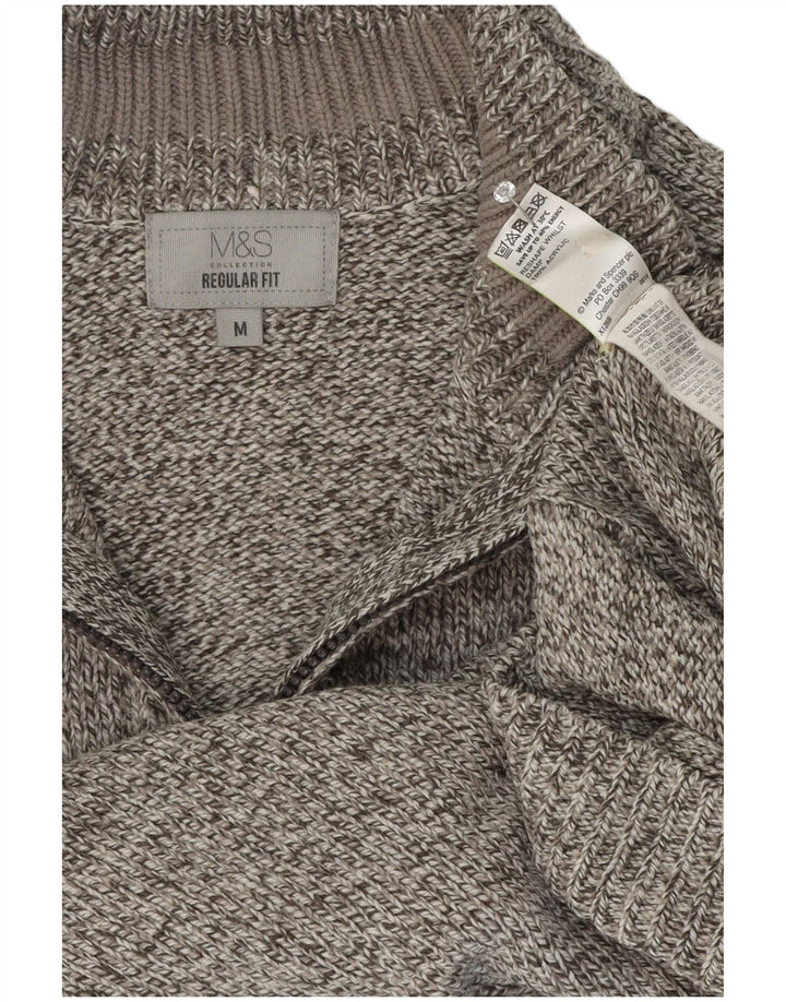 Marks & Spencer Herre sweater med lynlåshals mellemgrå flækket