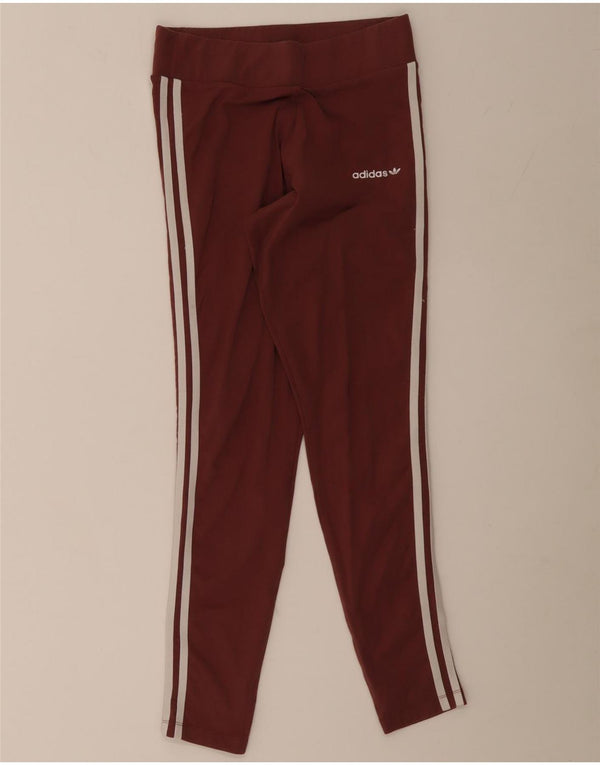 Adidas Dame Leggings UK 10 Small Bourgogne Bomuld