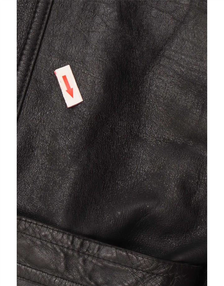 Vintage herre dobbeltradet læderfrakke IT 50 Large Black